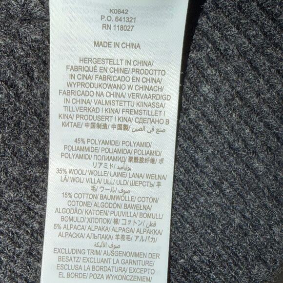 Boden Fireworks Cardigan Womens Medium Dark Gray Beaded Wool Alpaca Ribbed Crop - Picture 5 of 7